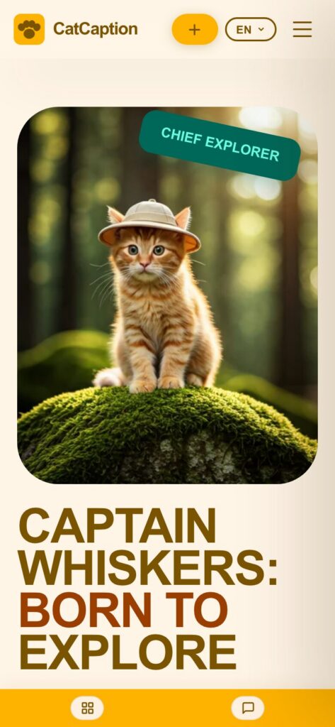 Cat Caption on a phone