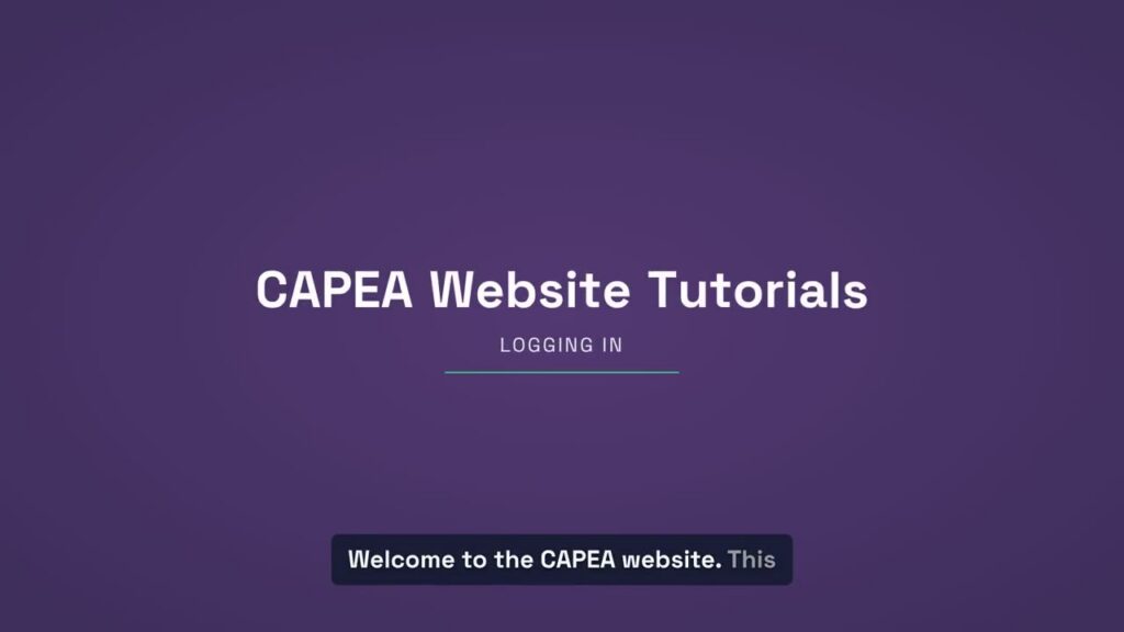 CAPEA: How to log in: member tutorial