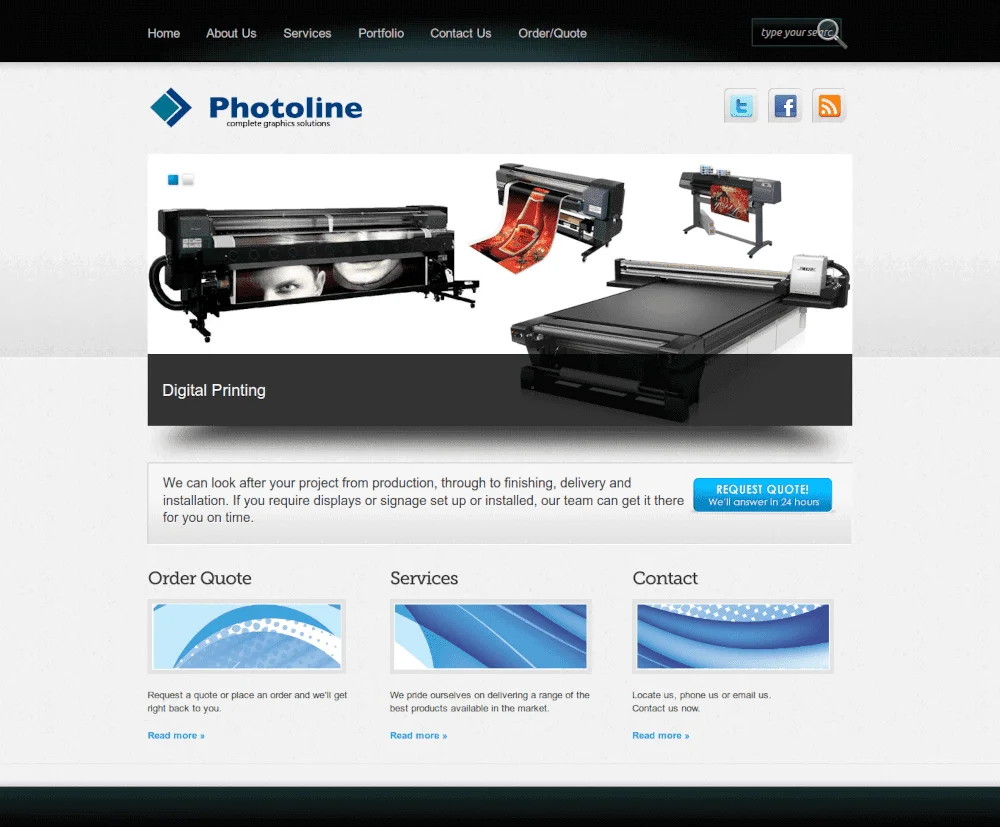 Photoline website home page
