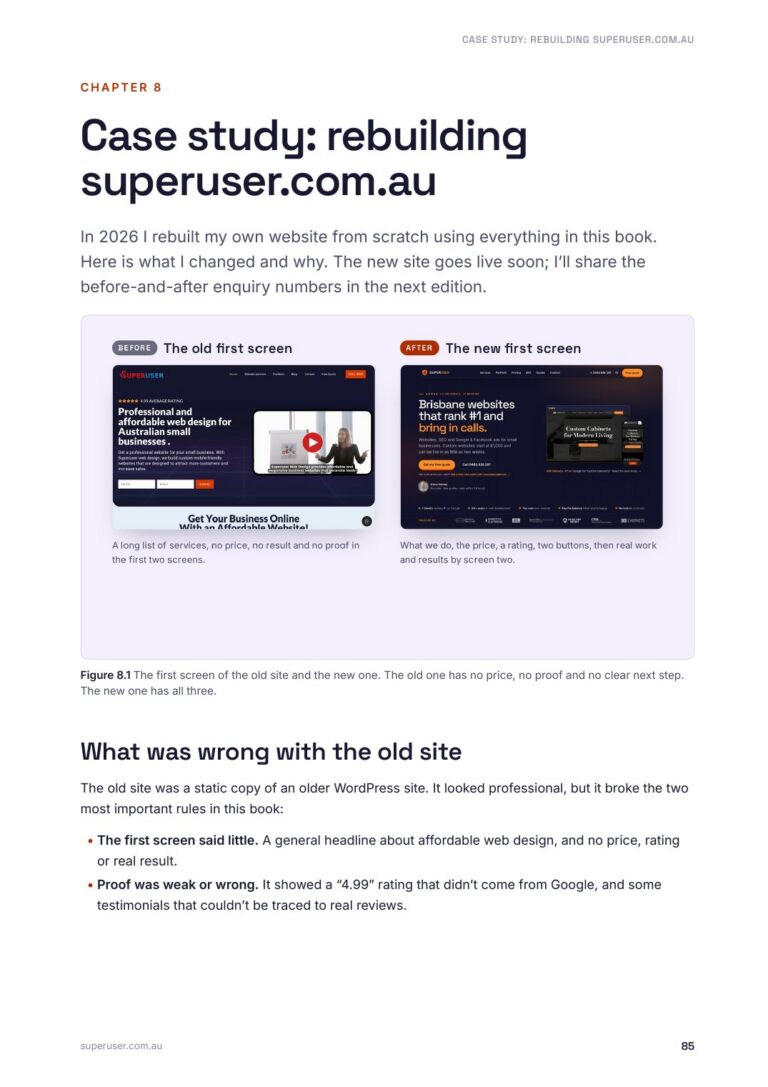 Sample page: case study of the superuser.com.au rebuild